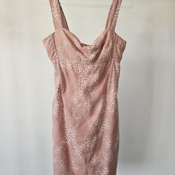 Guess by Marciano Ombre Coral Faux Leopard Print Afternoon Cocktail Dress - Picture 2 of 10